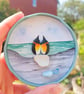 Handmade Sea Glass Penguin Fridge Magnet, Meaningful Coastal Keepsake Gift - Image 1