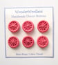 Dorset Buttons, Hand Crafted, Set of Six 2cm, Coral