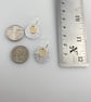 Hammered Sterling Silver and 9ct Yellow Gold Dangle Disc Earrings - Image 8