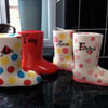 Money Box Welly Boot Hand painted & personalised