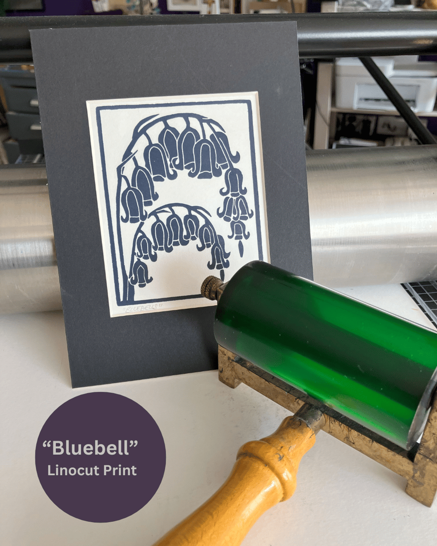Linocut Print - "Bluebell"