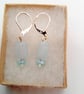Earrings With Pale Blue Rectangular Bead and Light Blue Crystal Rondelle Beads - Image 3