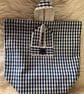 French gingham and canvas pouch bag or storage bag. - Image 4