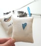 freehand embroidered lavender bag sachet hanging decoration GREAT TIT - Image 4
