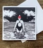 Swimmer Christmas Card - wild swimming, sea swim, outdoor swimmer