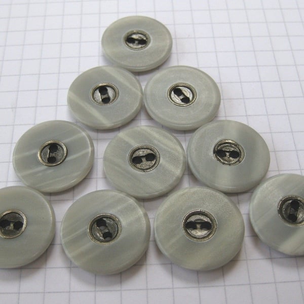 10 Large Vintage Blue and Pewter buttons