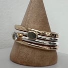 Gold (solid 9ct gold) and Silver Stacking Rings - delicate and elegant - size N
