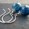 Blue Bubble Glass Earrings