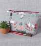 Make up bag, zipped pouch, rabbits, mushrooms - Image 2