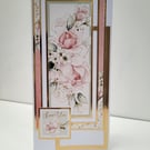 Love You - Roses - Slimline Valentines Day Card or Anniversary Card