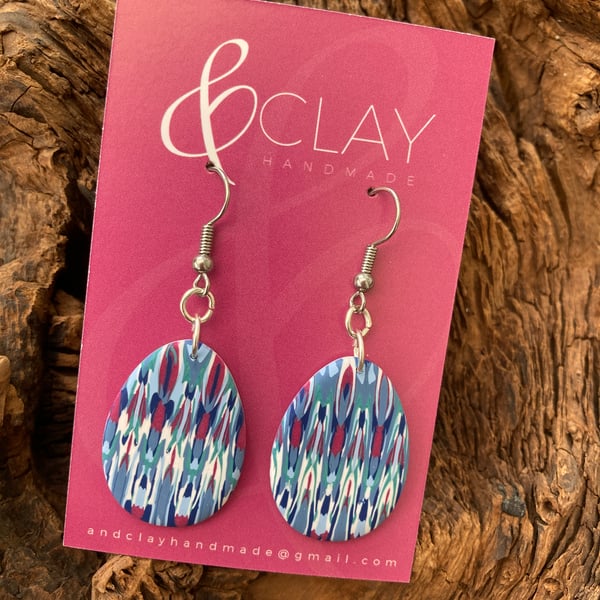 Colourful Patterned Polymer Clay Easter Egg Earrings