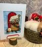Festive Owl Christmas Card. - Image 4