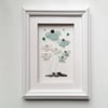 Sea Glass Flowers, Unusual Gifts for Women, Framed Wall Art, Made in Cornwall