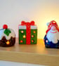 Hand-Painted Christmas Pudding Tea Light Holder -Ceramic Christmas Candle Holder - Image 6