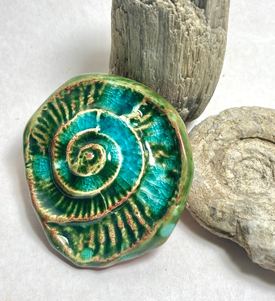 Ammonite Impressed Brooch