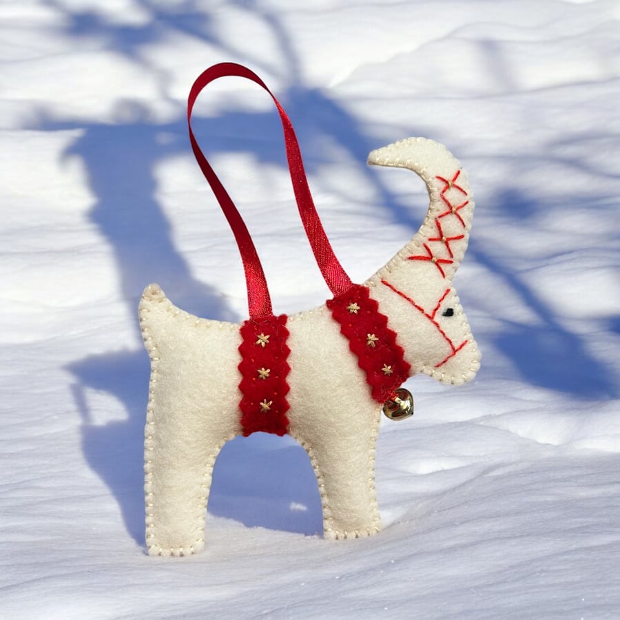 Yule Goat Felt Decoration Scandi Style 