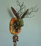 Autumn Equinox Folklore spirit jackalope with twig antlers   - Green Jack - Image 1