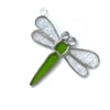 Stained Glass Small Dragonfly Suncatcher - Handmade Decoration - Lime