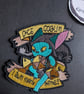 Dice Goblin I Own Many Shinies Embroidered Iron-On Patch - 8.5x7.5cm - Image 1