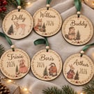 Personalised Family Christmas Bauble,Woodland Christmas Decoration