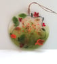 Handcut Glass Autumn Leaf Suncatcher: Seasonal Berry Hanger - Image 9