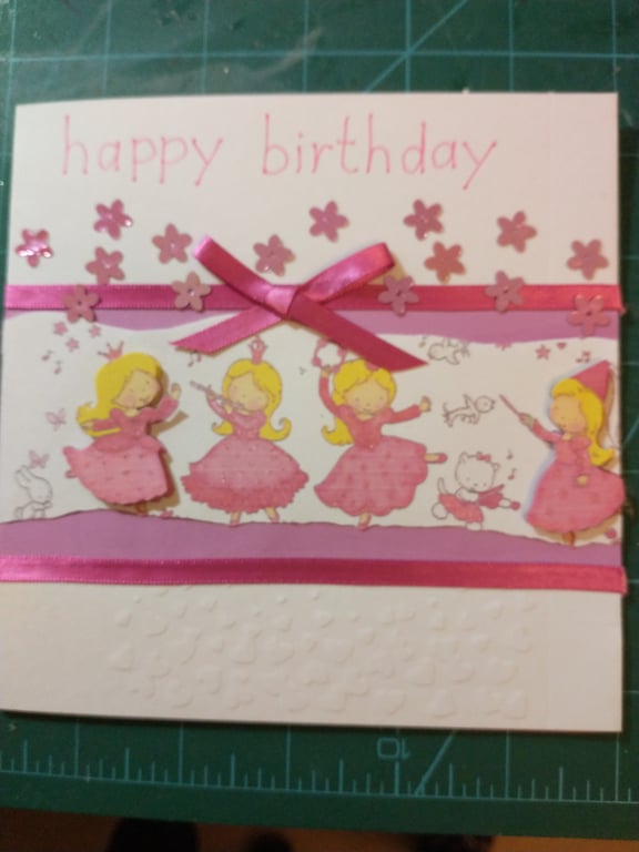 Dancing princesses decoupage birthday card