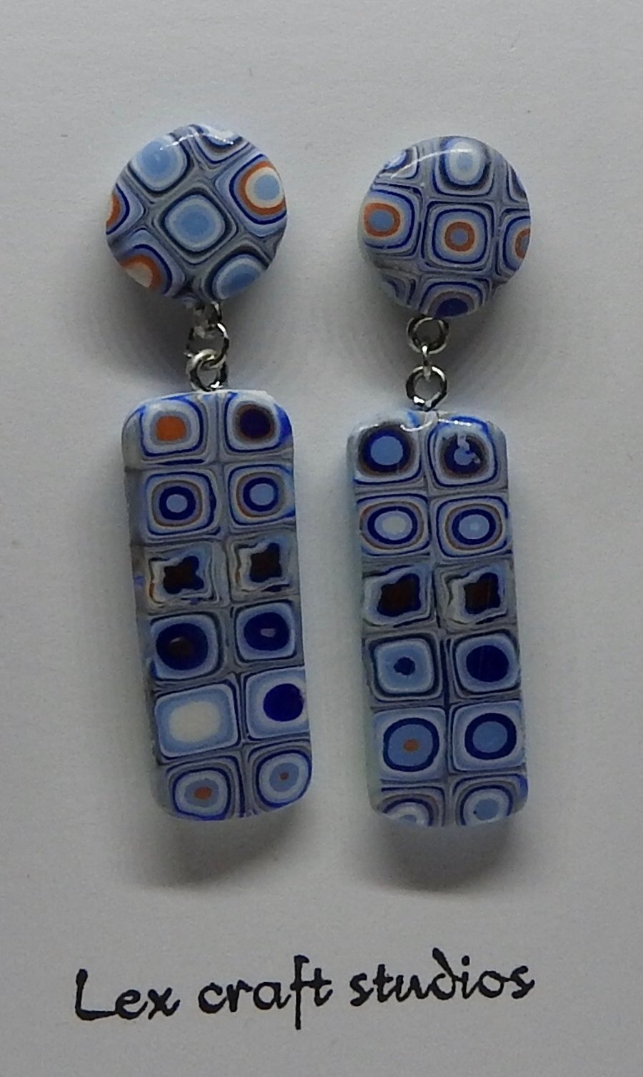 Blue geometric earrings 