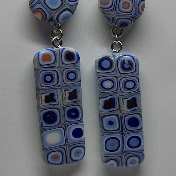 Blue geometric earrings 