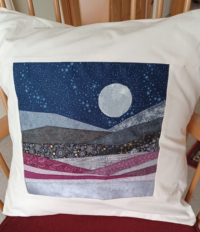 'Dark Skies' patchwork cushion cover