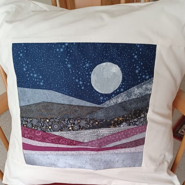 'Dark Skies' patchwork cushion cover