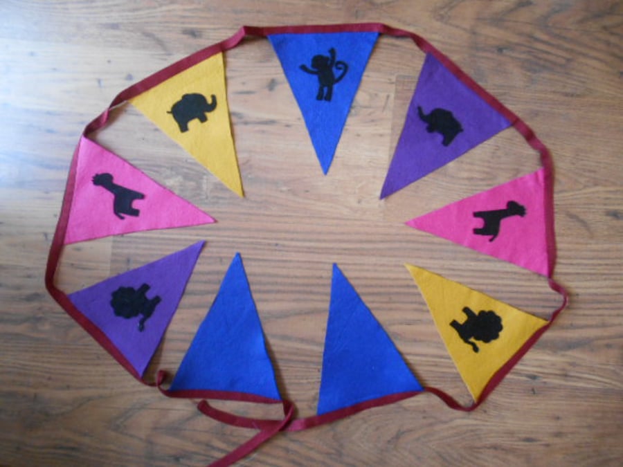 SALE - Safari Themed Felt Bunting