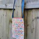 Fabric rainbow handbag with popper