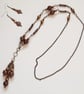Long Copper Bronze Miracle Bead Necklace And Earrings Set - Wirework Jewellery