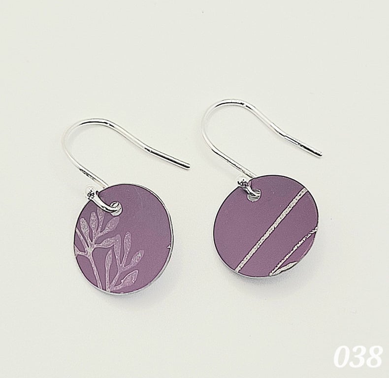 038 - Handmade Aluminium and Silver Reversible Earrings