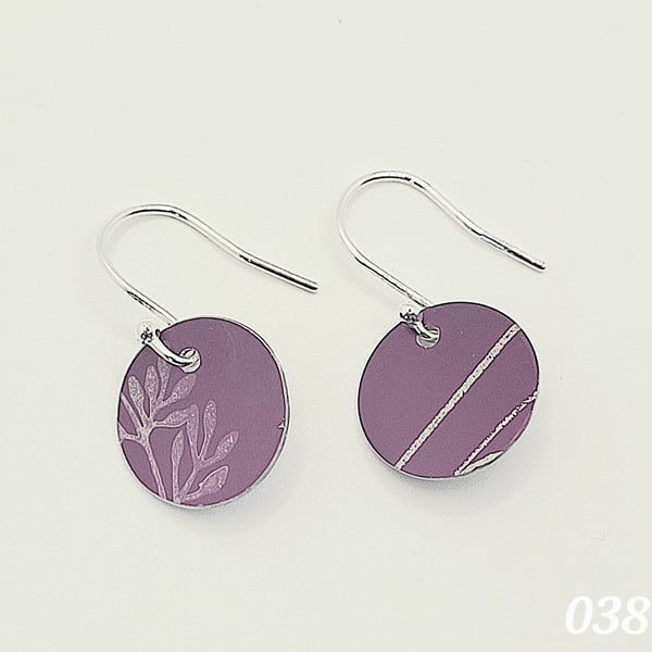 038 - Handmade Aluminium and Silver Reversible Earrings