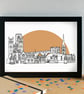 Durham Skyline Art Print - Image 1