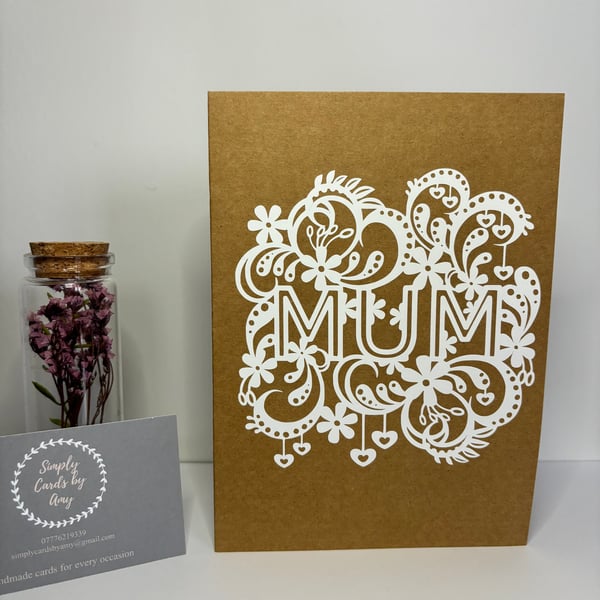 White Pattern Mum Card