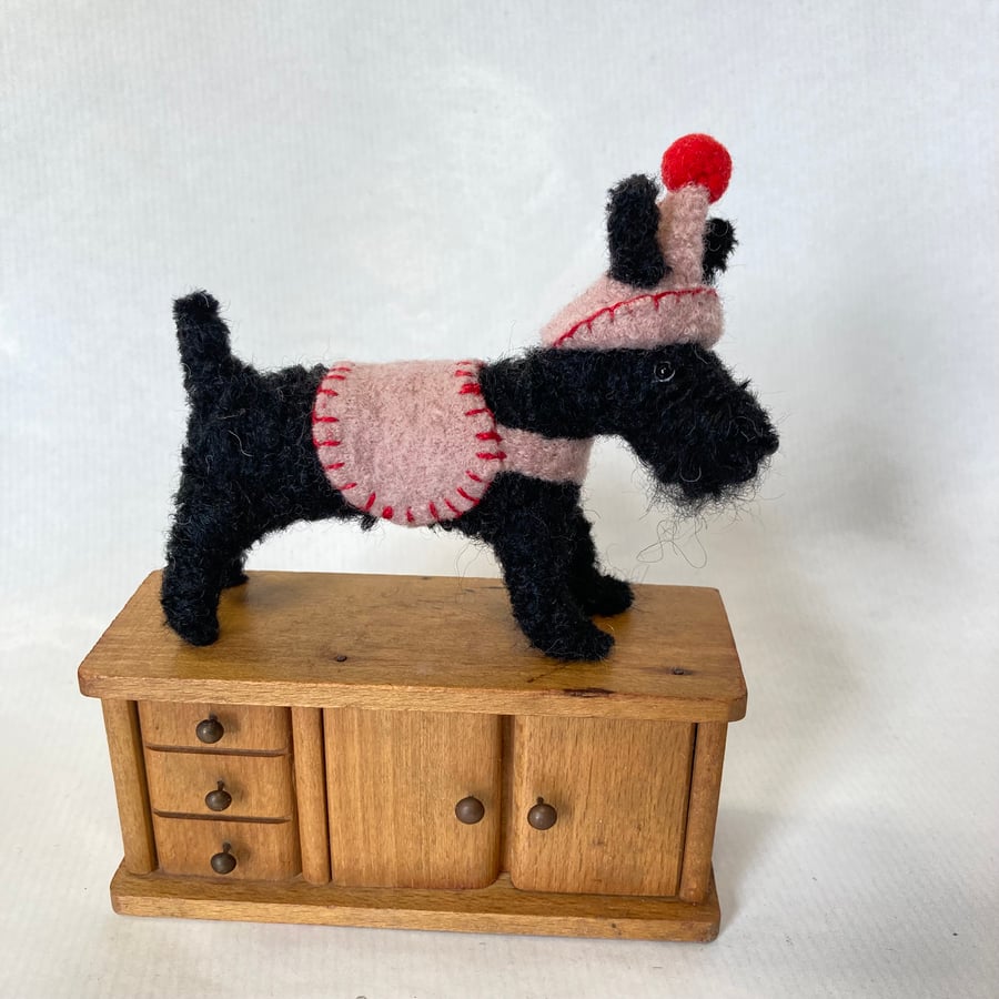 Bingo - Scottie Miniature on a Vintage Cupboard - Folksy