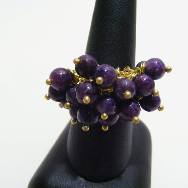 Lepidolite Gold Plated Ring