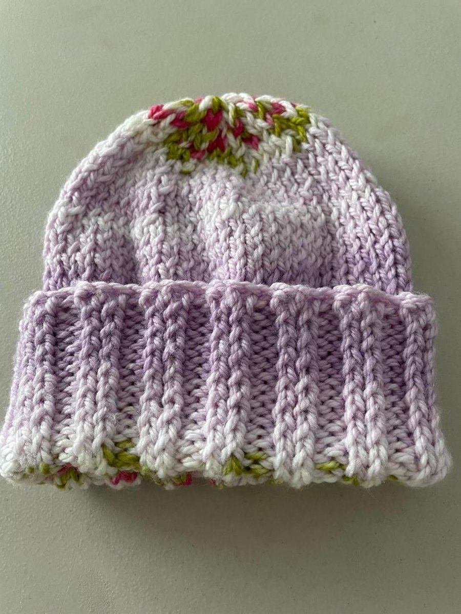 Hand Knitted Child's Beanie Hat