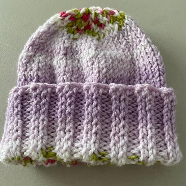 Hand Knitted Child's Beanie Hat