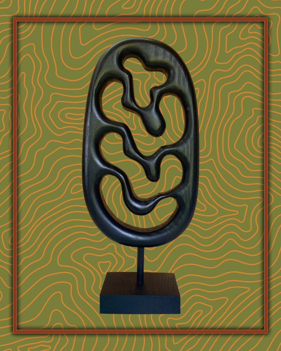 "Labyrinth" - abstract wooden sculpture 