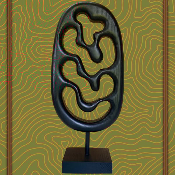 "Labyrinth" - abstract wooden sculpture 