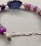 Blue Quartz Bracelet with Agate Magnetic Clasp with Safety Chain  - Image 5