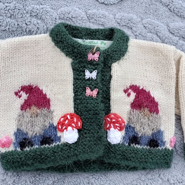 0-3 month Woollen Hand Knitted Cardigan 