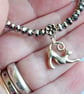 Stretching Yoga Cat Bracelet with Small Silver Glass Beads - Image 2