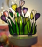 Crocus  Stained Glass Suncatcher Tea Light Holder  - Image 8