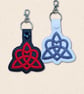 Trinity Knot Keyring - Embroidered Celtic Heart Accessory