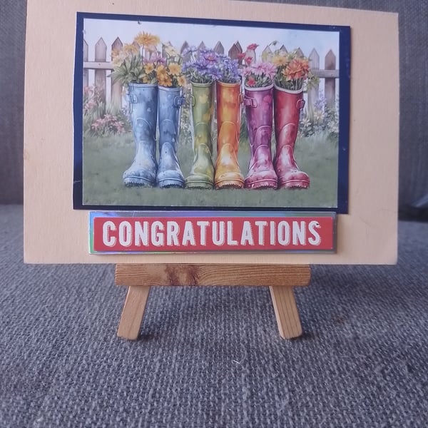 Colourful floral congratulations card