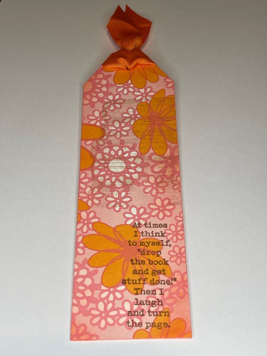 Drop the book and get stuff done retro floral bookmark